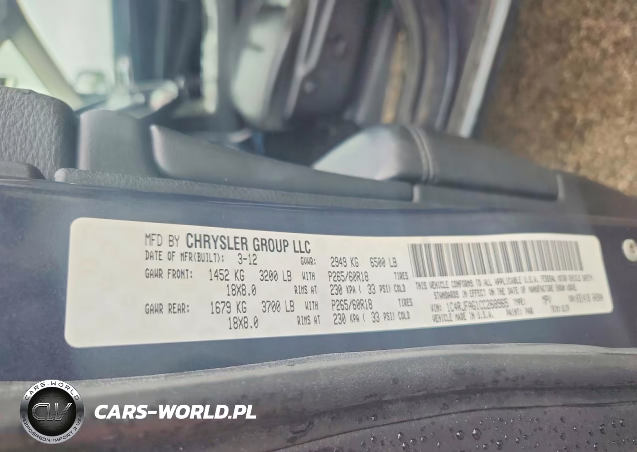 2012 Jeep Grand Cherokee Laredo VIN:1C4RJFAG1CC268965 - 13
