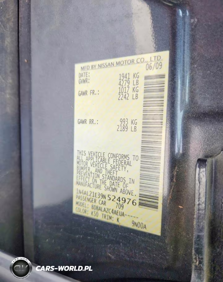 2009 Nissan Altima 2.5 VIN:1N4AL21E39N524976 - 12