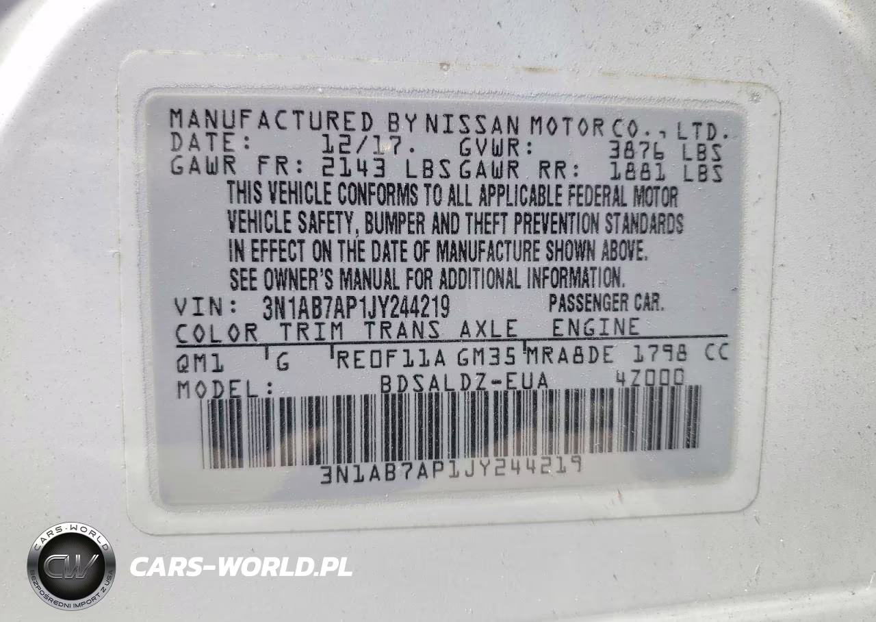 2018 Nissan Sentra Sv VIN:3N1AB7AP1JY244219 - 13