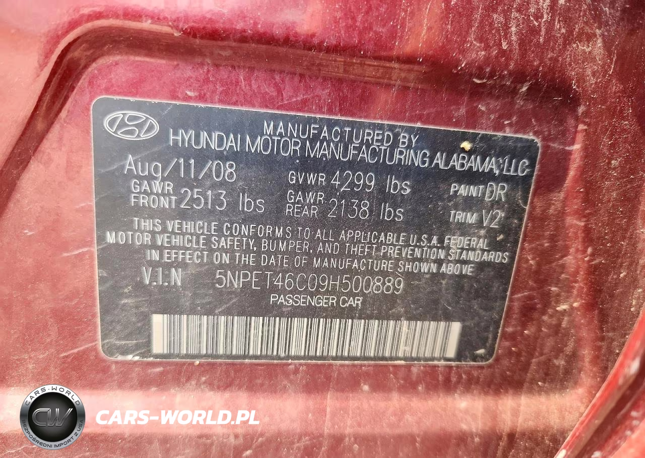 2009 Hyundai Sonata Gls 4D Sedan VIN:5NPET46C09H500889 - 12