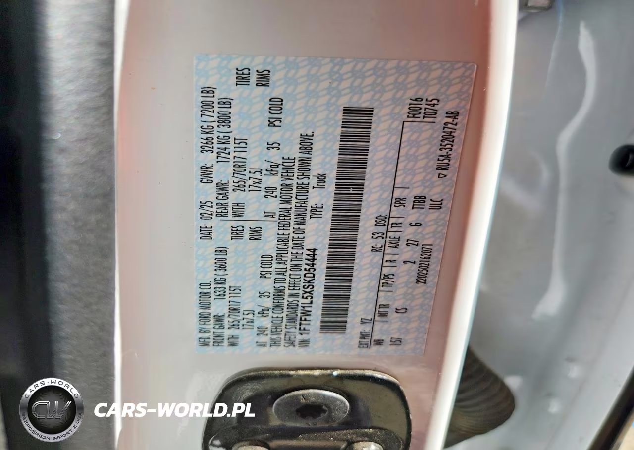 2025 Ford F150 Xl VIN:1FTFW1L5XSKD54444 - 12