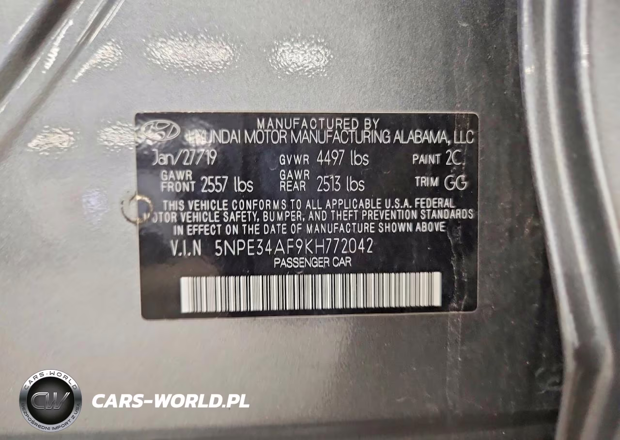 2019 Hyundai Sonata Sel VIN:5NPE34AF9KH772042 - 12
