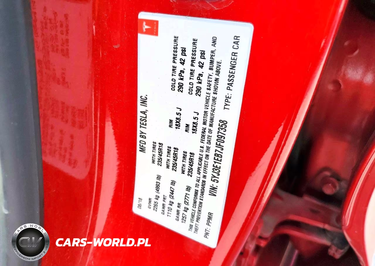 2018 Tesla Model 3 VIN:5YJ3E1EB7JF097358 - 12