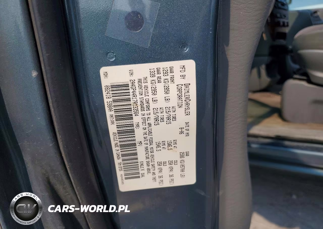 2007 Chrysler Town & Country Lx VIN:2A4GP44R17R133564 - 14