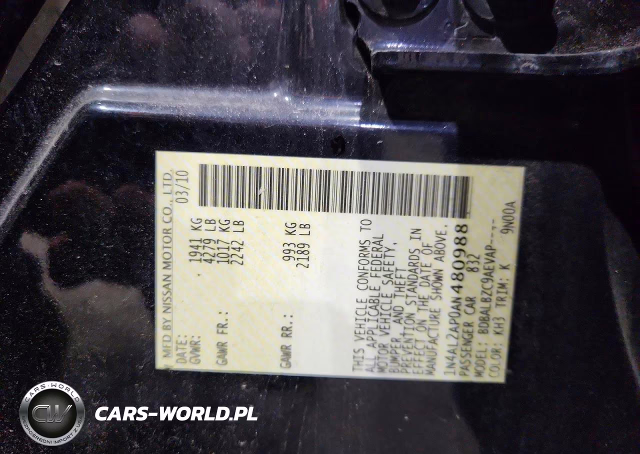 2010 Nissan Altima 2.5 VIN:1N4AL2AP0AN480988 - 13