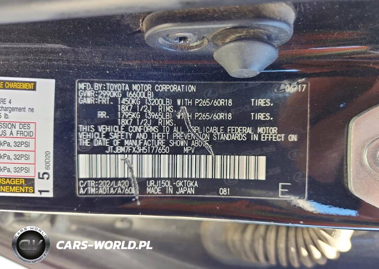 2017 Lexus Gx 460 VIN:JTJBM7FX3H5177650 - 12