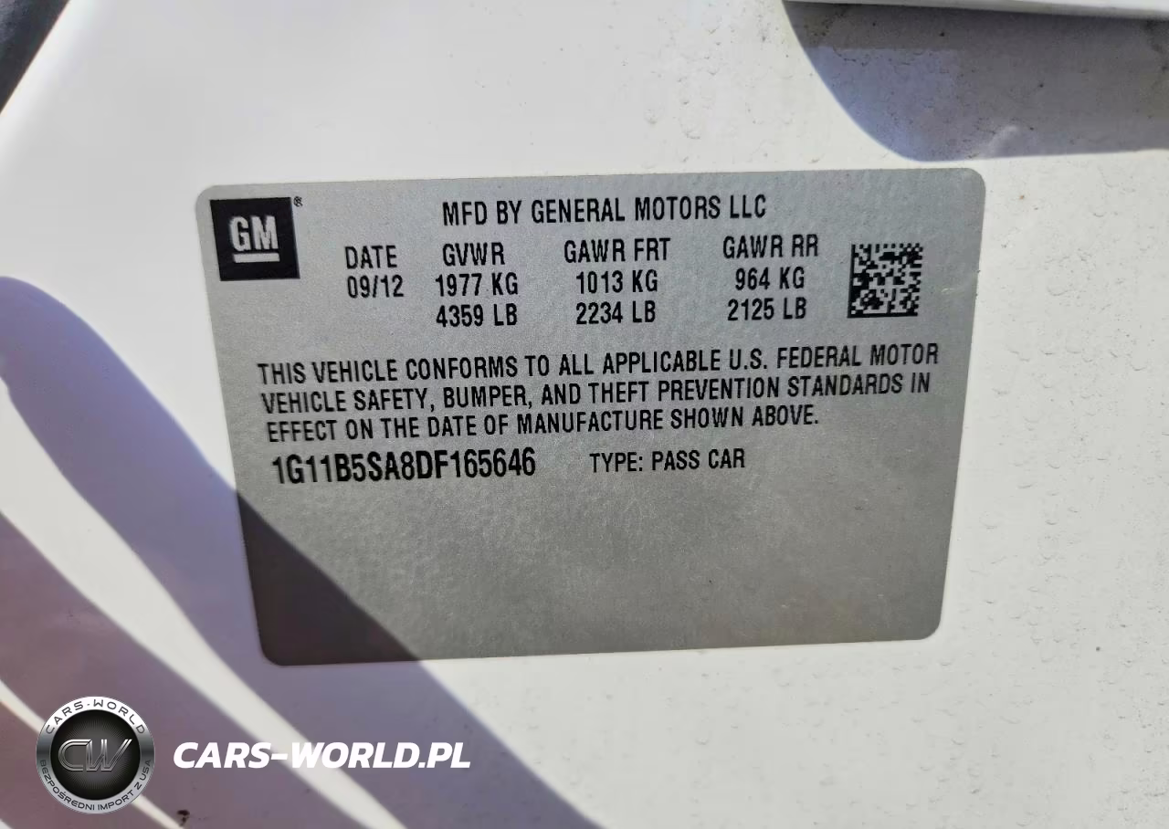 2013 Chevrolet Malibu Ls VIN:1G11B5SA8DF165646 - 13
