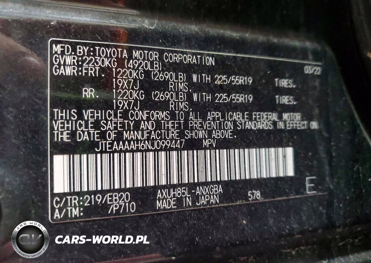 2022 Toyota Venza Xle VIN:JTEAAAAH6NJ099447 - 13