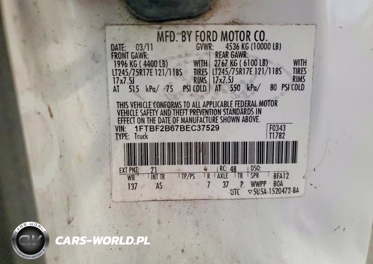 2011 Ford F250 Super Duty VIN:1FTBF2B67BEC37529 - 13