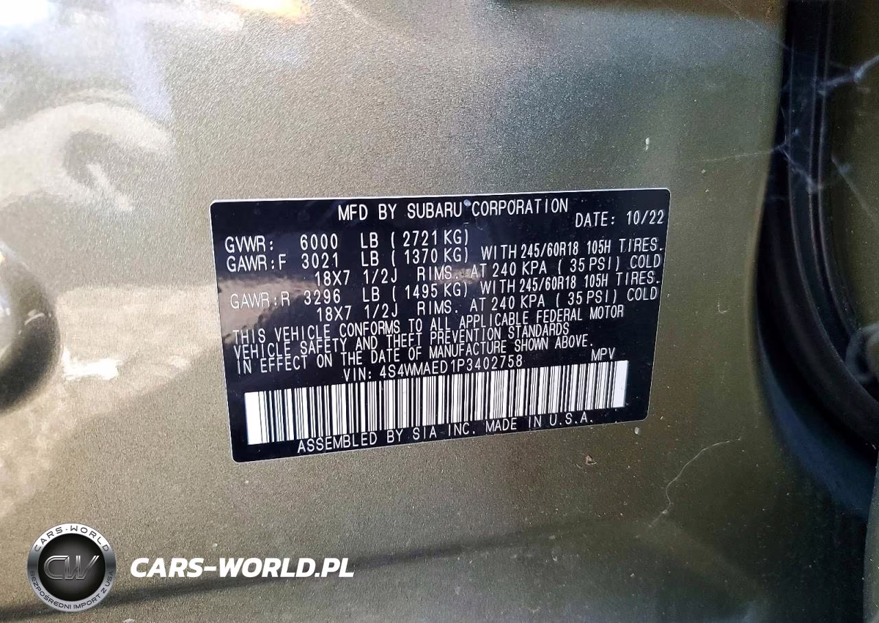 2023 Subaru Ascent Premium VIN:4S4WMAED1P3402758 - 13