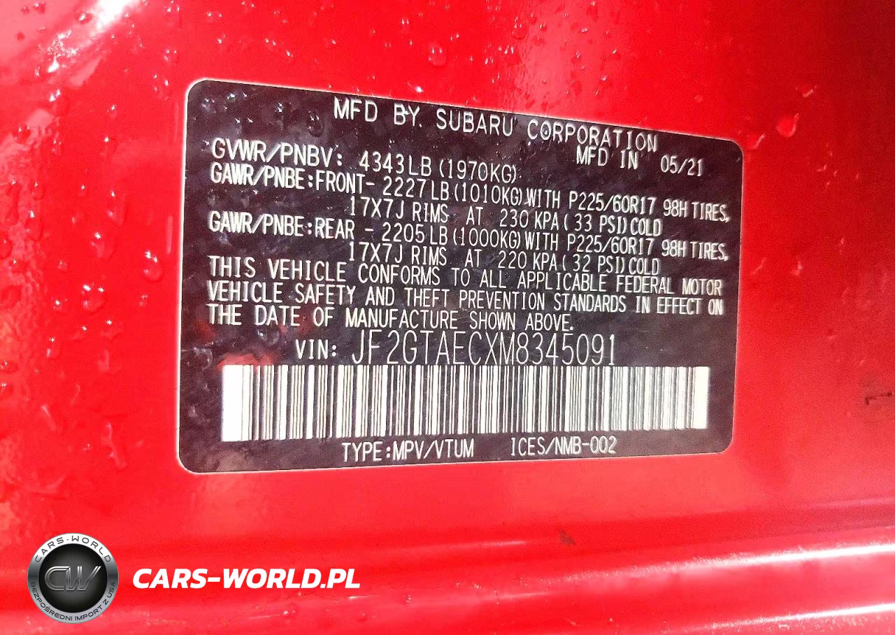 2021 Subaru Crosstrek Premium VIN:JF2GTAECXM8345091 - 13