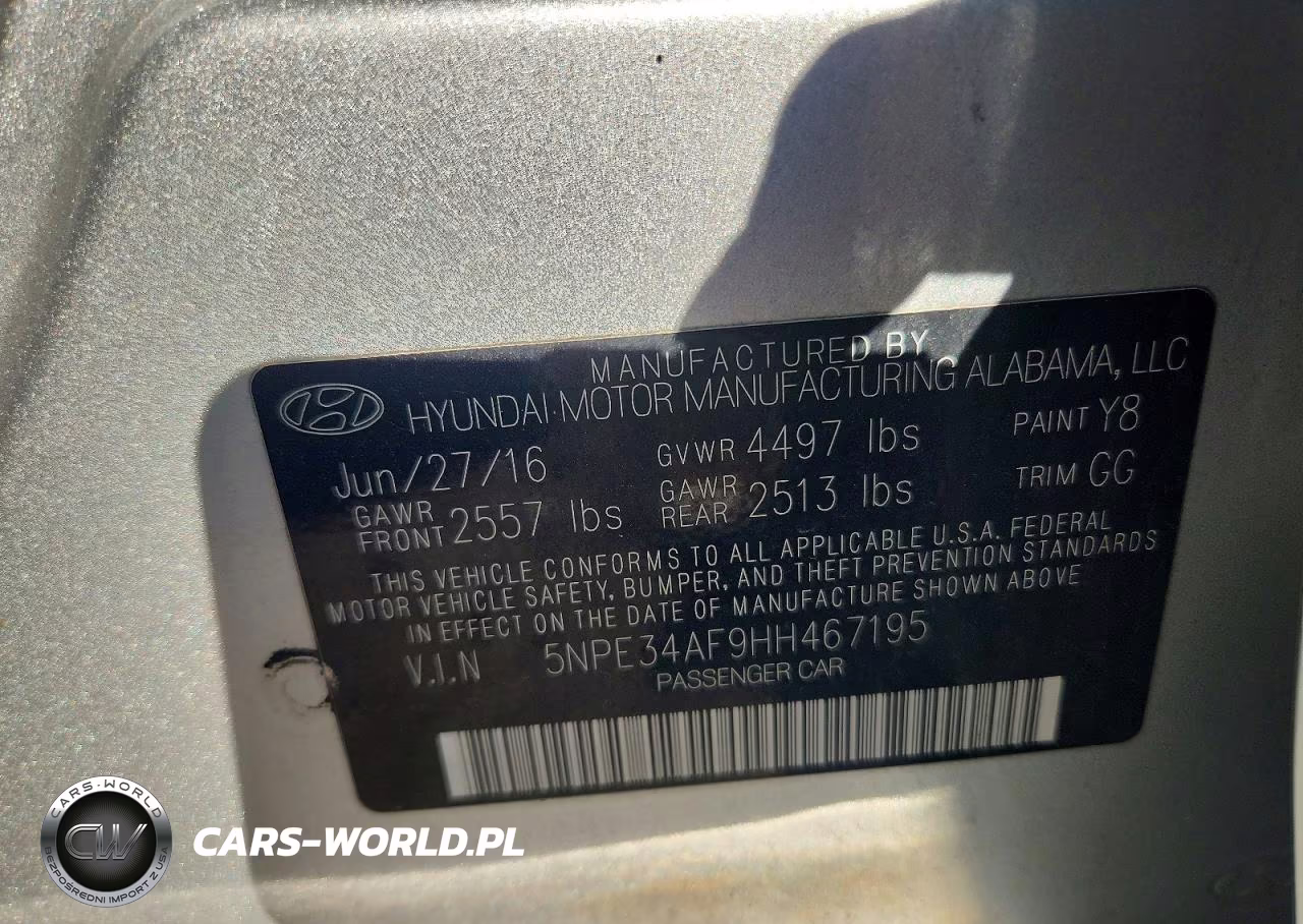 2017 Hyundai Sonata Sport VIN:5NPE34AF9HH467195 - 12