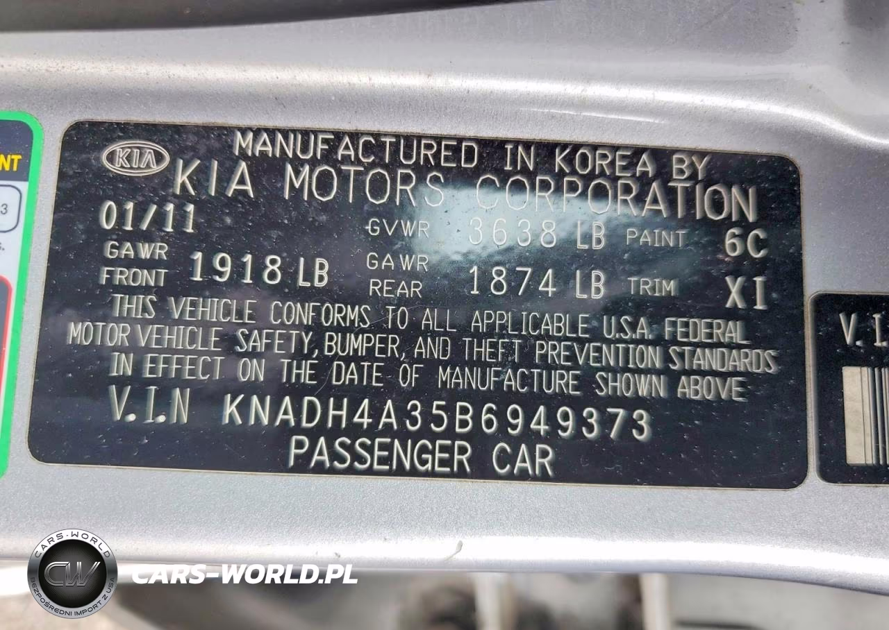 2011 Kia Rio Lx VIN:KNADH4A35B6949373 - 12