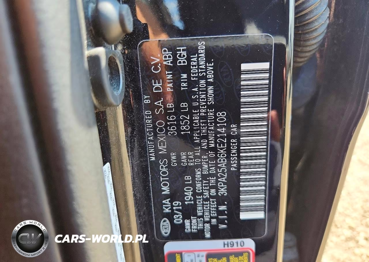 2019 Kia Rio S VIN:3KPA25AB6KE214108 - 13