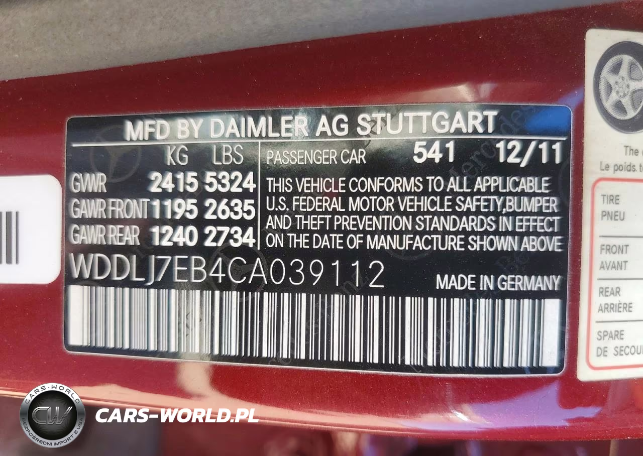 2012 Mercedes-Benz Cls 63 Amg VIN:WDDLJ7EB4CA039112 - 13