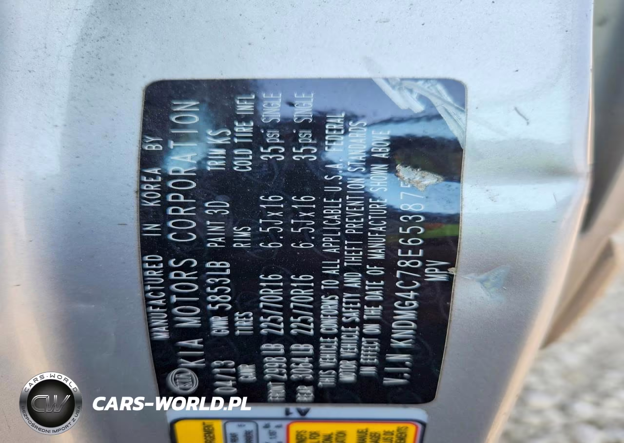 2014 Kia Sedona Lx VIN:KNDMG4C78E6538754 - 14