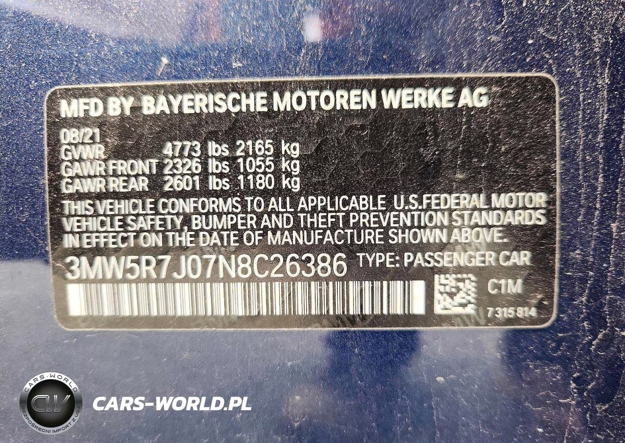2022 BMW 330Xi VIN:3MW5R7J07N8C26386 - 12