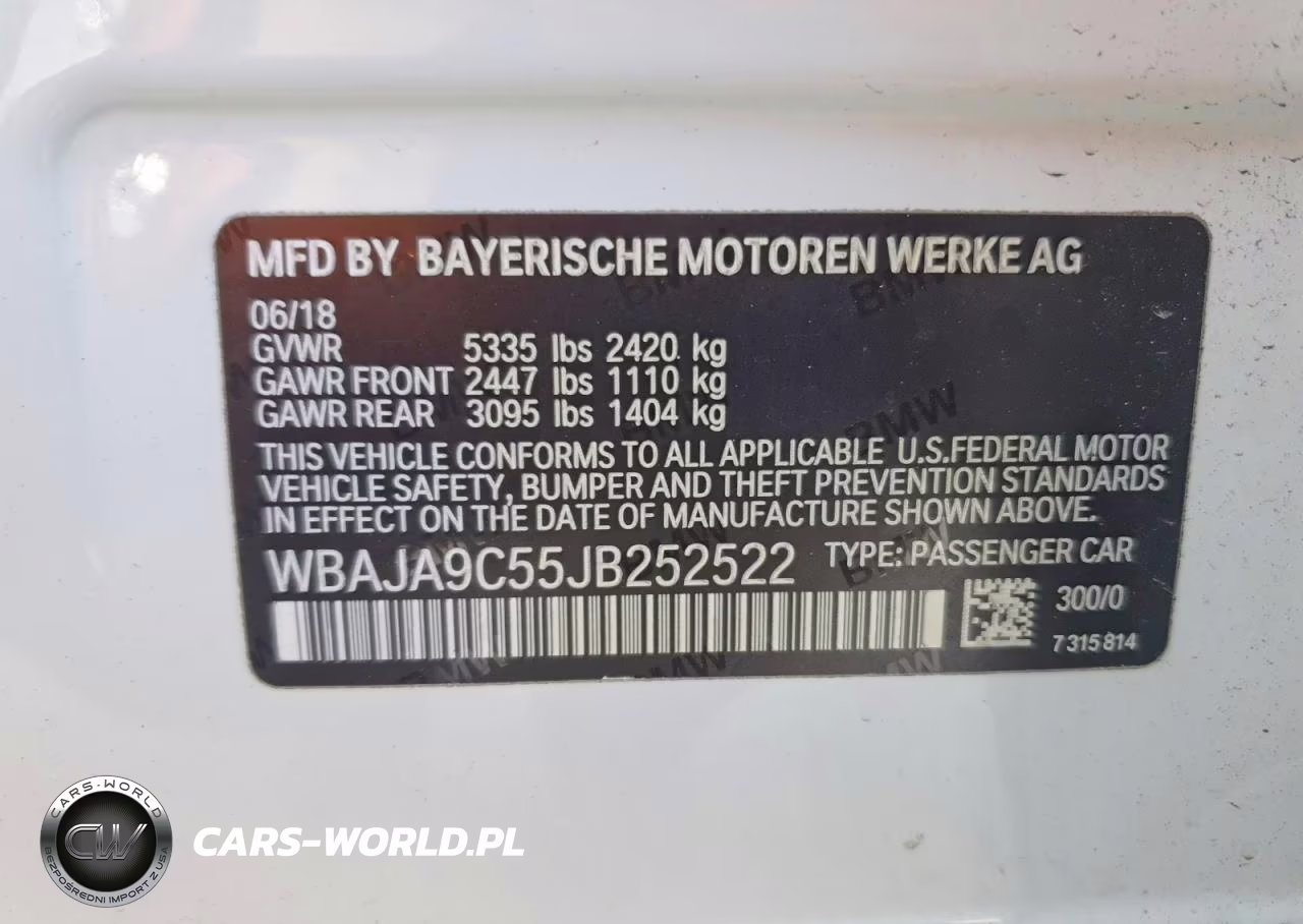 2018 BMW 530E VIN:WBAJA9C55JB252522 - 12