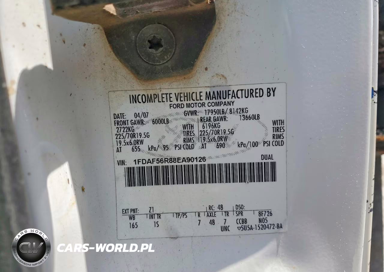 2008 Ford F550 Super Duty VIN:1FDAF56R88EA90126 - 11