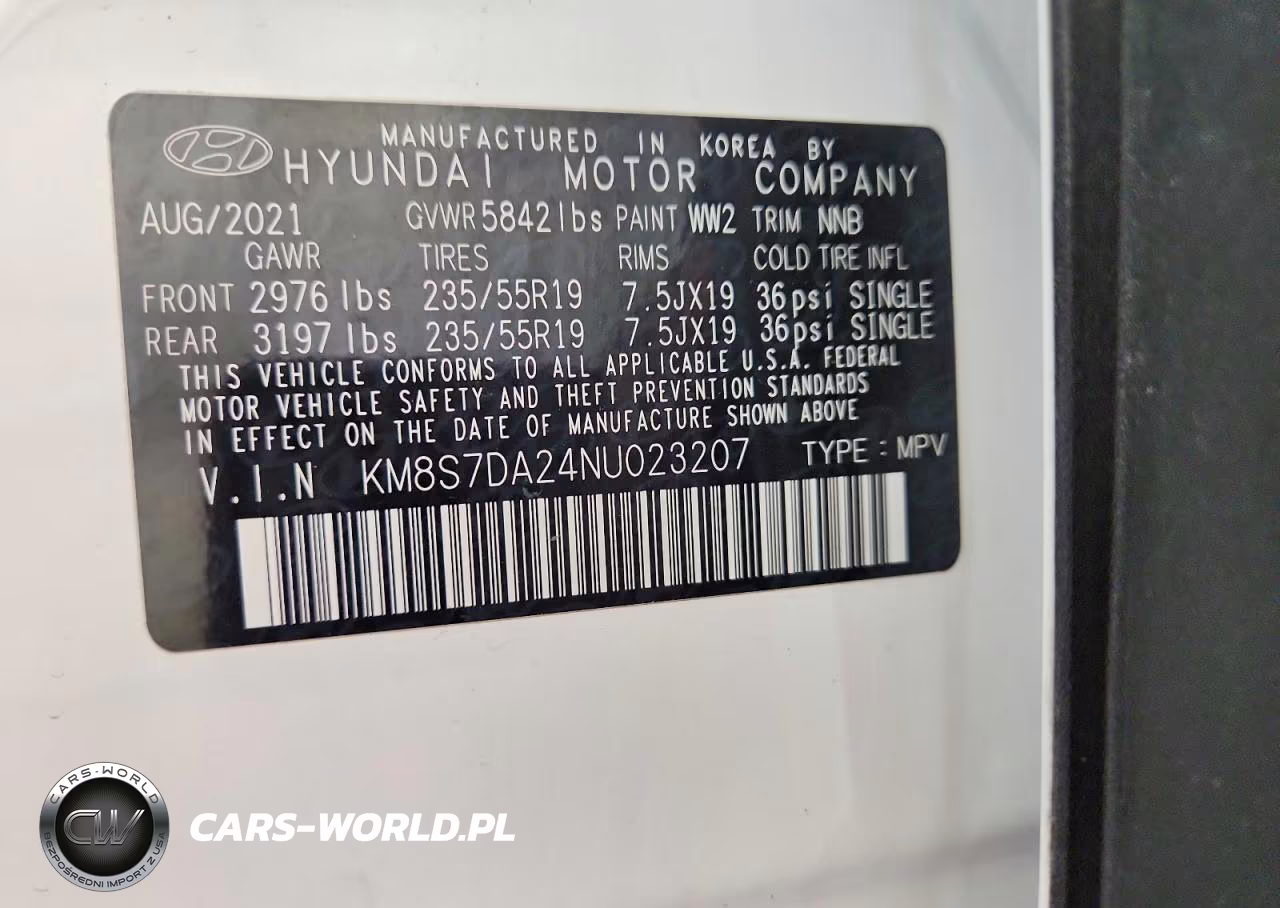 2022 Hyundai Santa Fe Limited VIN:KM8S7DA24NU023207 - 13