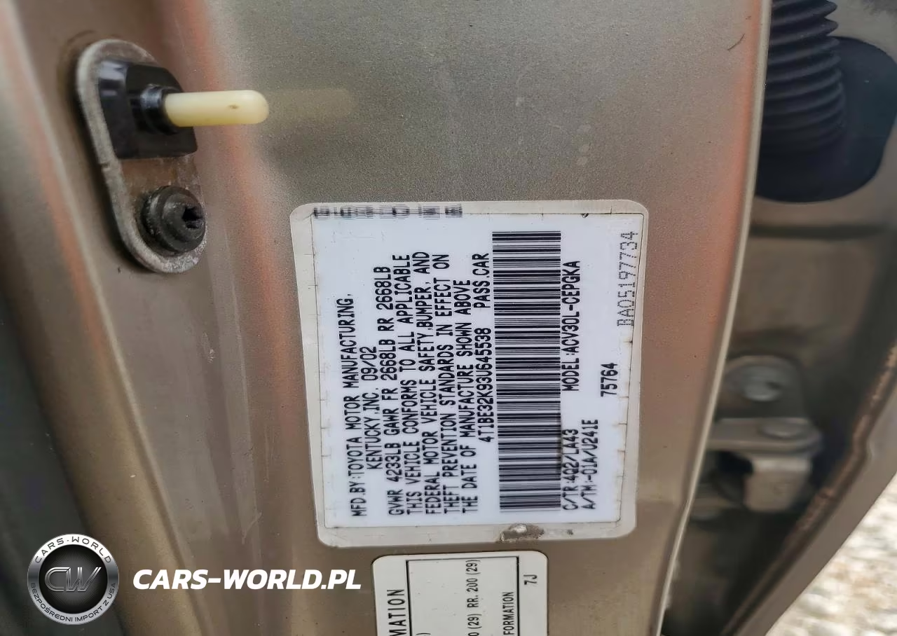 2003 Toyota Camry Xle VIN:4T1BE32K93U645538 - 12