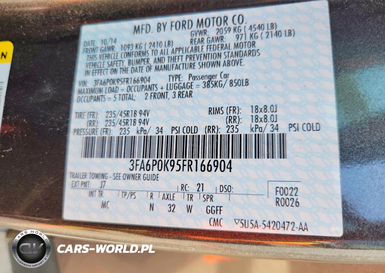 2015 Ford Fusion Titanium VIN:3FA6P0K95FR166904 - 12