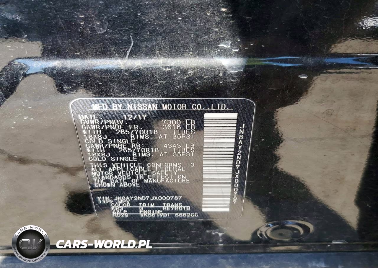 2018 Nissan Armada Sv VIN:JN8AY2ND7JX000787 - 13