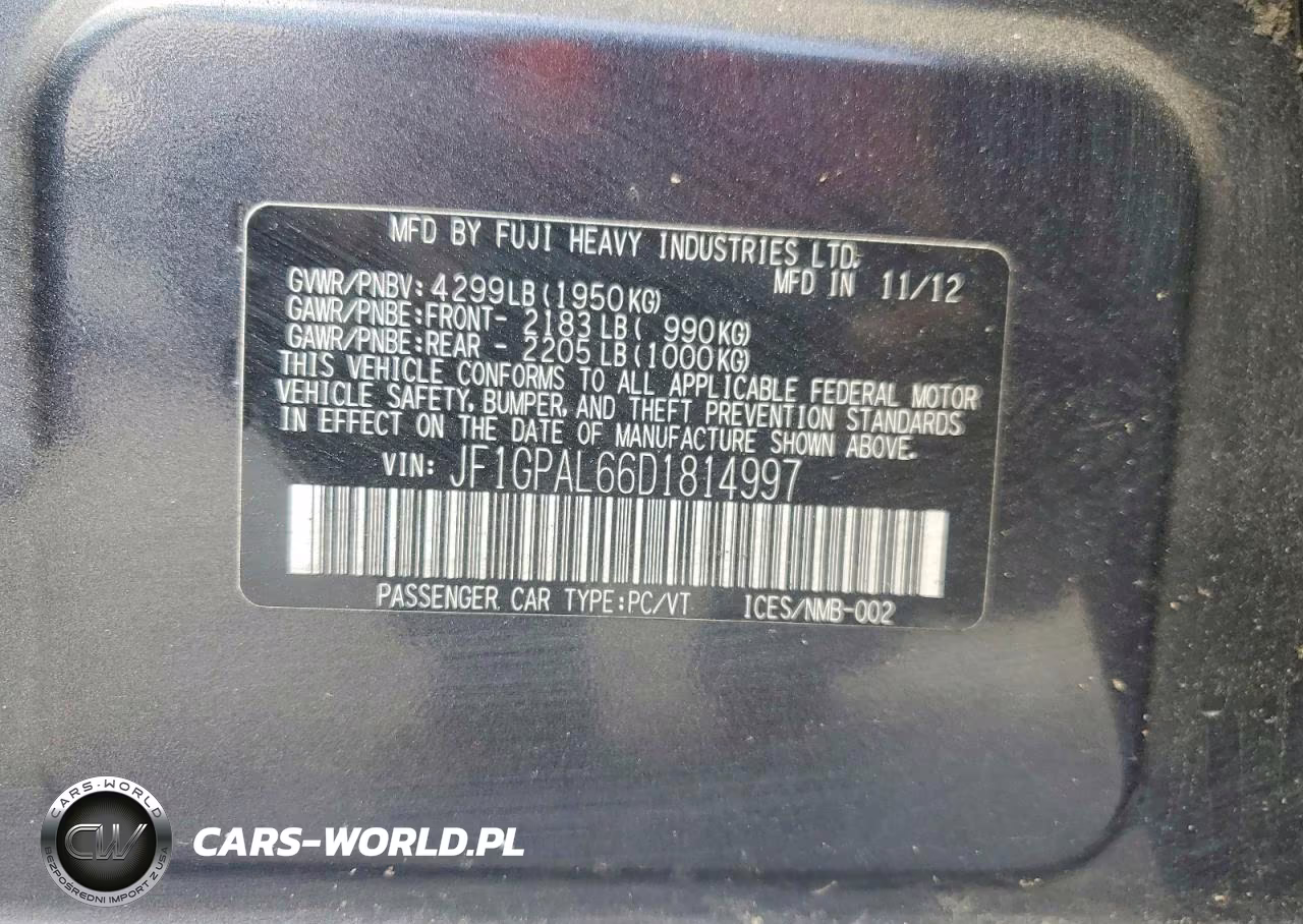 2013 Subaru Impreza Sport Premium VIN:JF1GPAL66D1814997 - 13