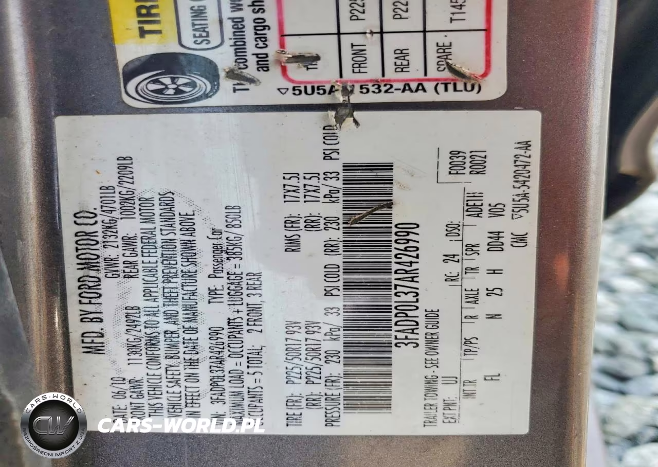 2010 Ford Fusion Hybrid VIN:3FADP0L37AR426990 - 12