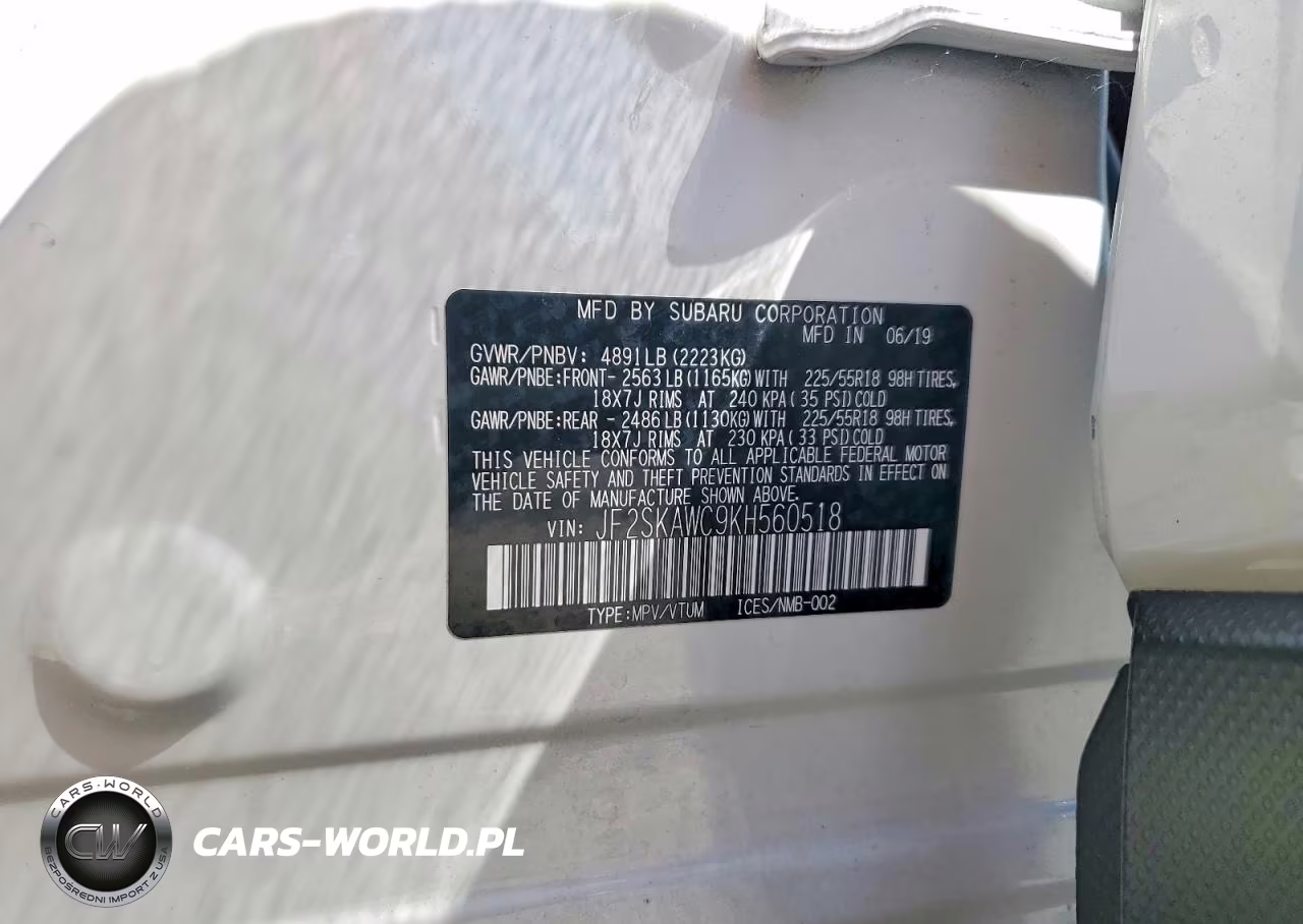 2019 Subaru Forester Touring VIN:JF2SKAWC9KH560518 - 12