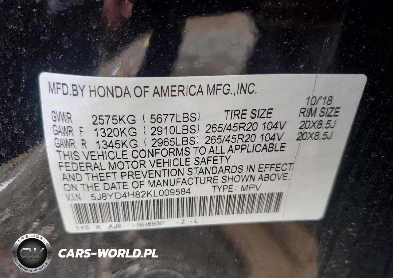 2019 Acura Mdx Advance VIN:5J8YD4H82KL009584 - 13
