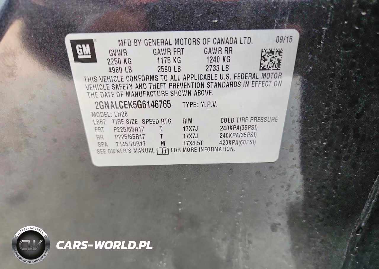 2016 Chevrolet Equinox Lt VIN:2GNALCEK5G6146765 - 13