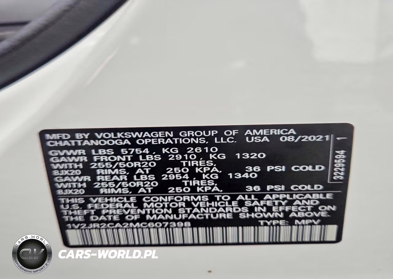 2021 Volkswagen Atlas Se VIN:1V2JR2CA2MC607398 - 12