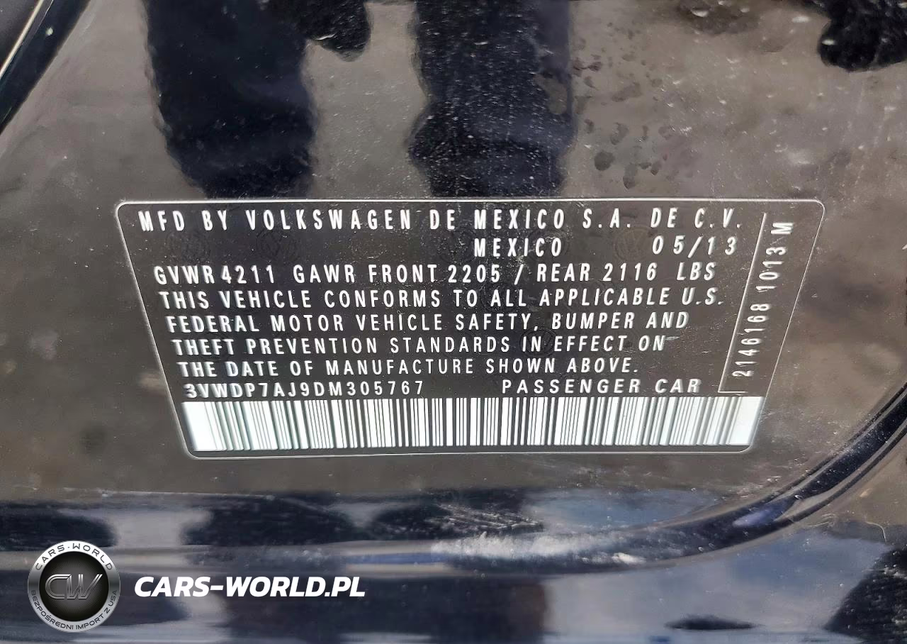 2013 Volkswagen Jetta Se VIN:3VWDP7AJ9DM305767 - 12
