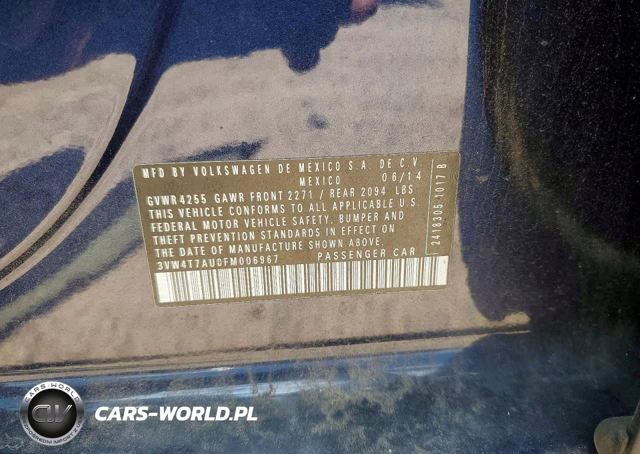 2015 Volkswagen Gti VIN:3VW4T7AU0FM006967 - 12
