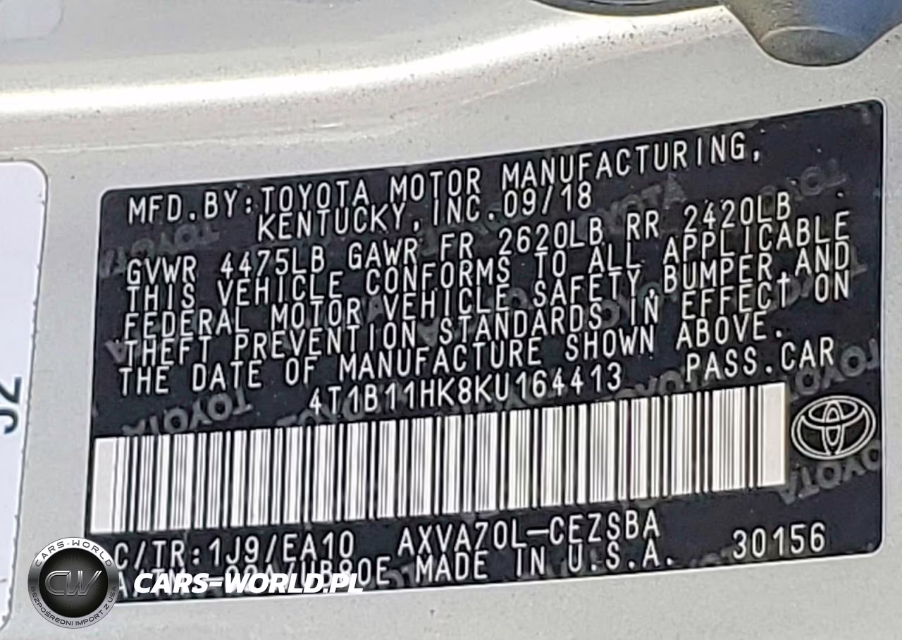 2019 Toyota Camry Se VIN:4T1B11HK8KU164413 - 12