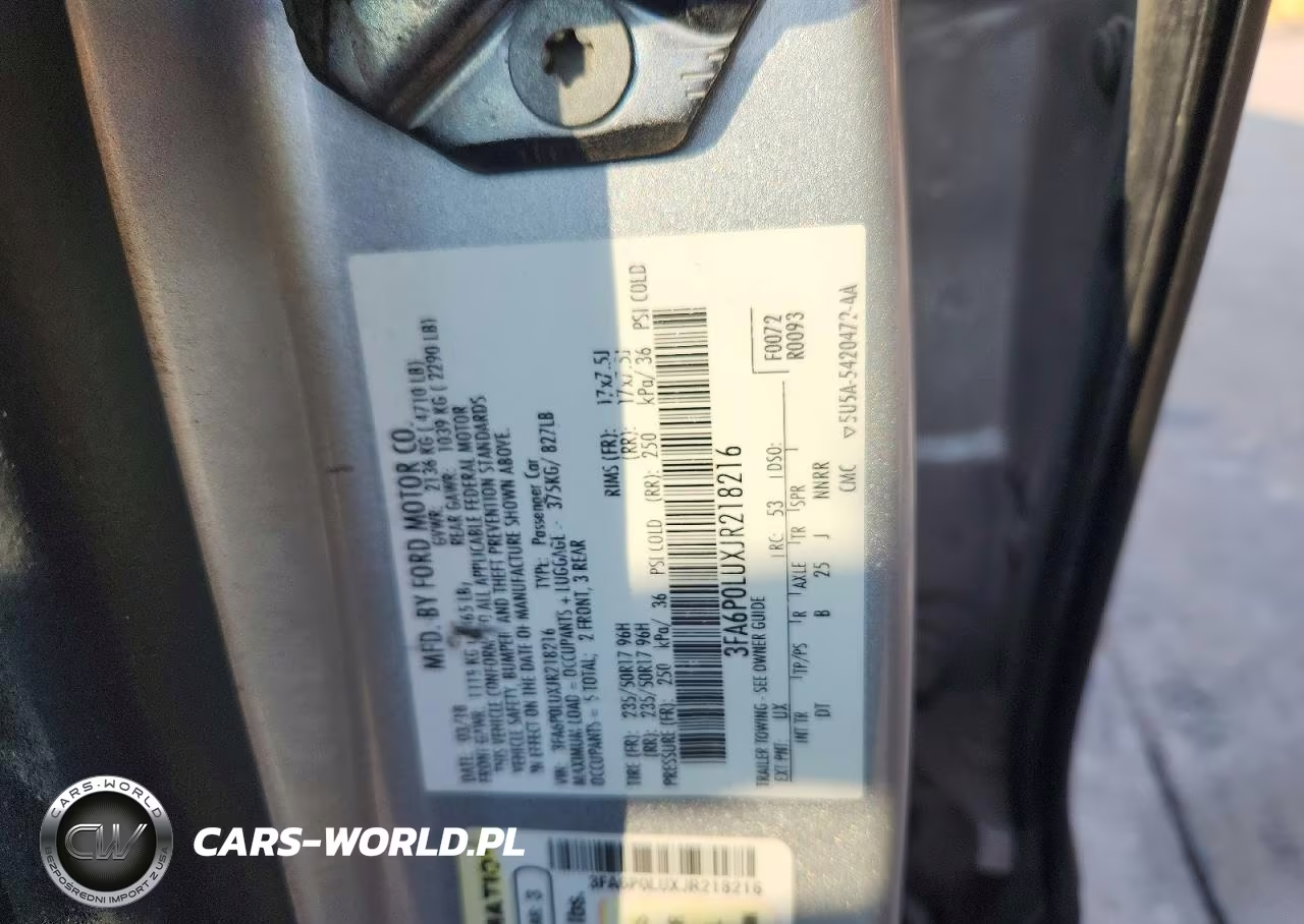 2018 Ford Fusion Se Hybrid VIN:3FA6P0LUXJR218216 - 12