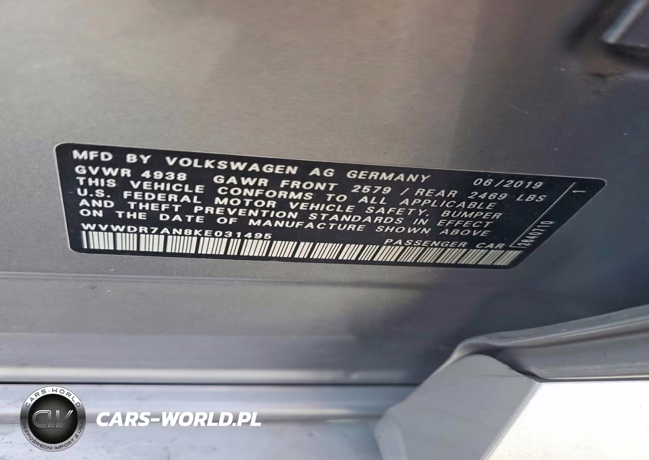 2019 Volkswagen Arteon Sel VIN:WVWDR7AN8KE031495 - 13