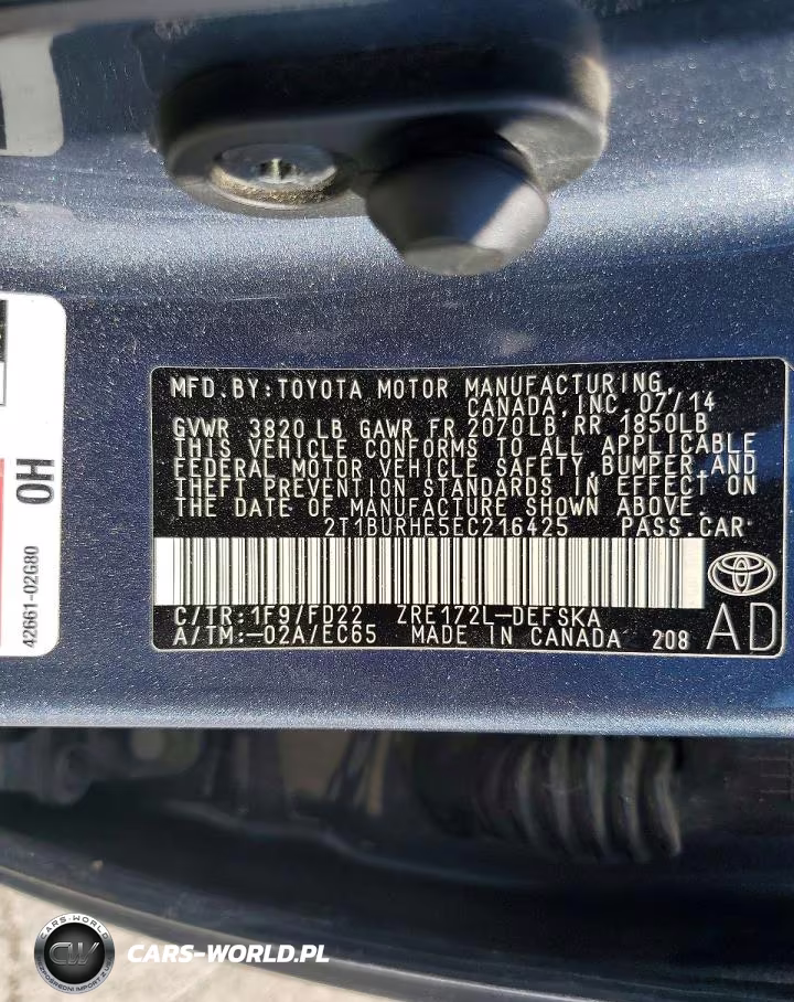 2014 Toyota Corolla S Plus VIN:2T1BURHE5EC216425 - 12