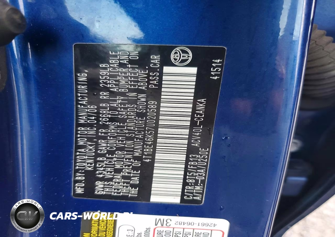 2007 Toyota Camry Ce VIN:4T1BE46K57U020589 - 12