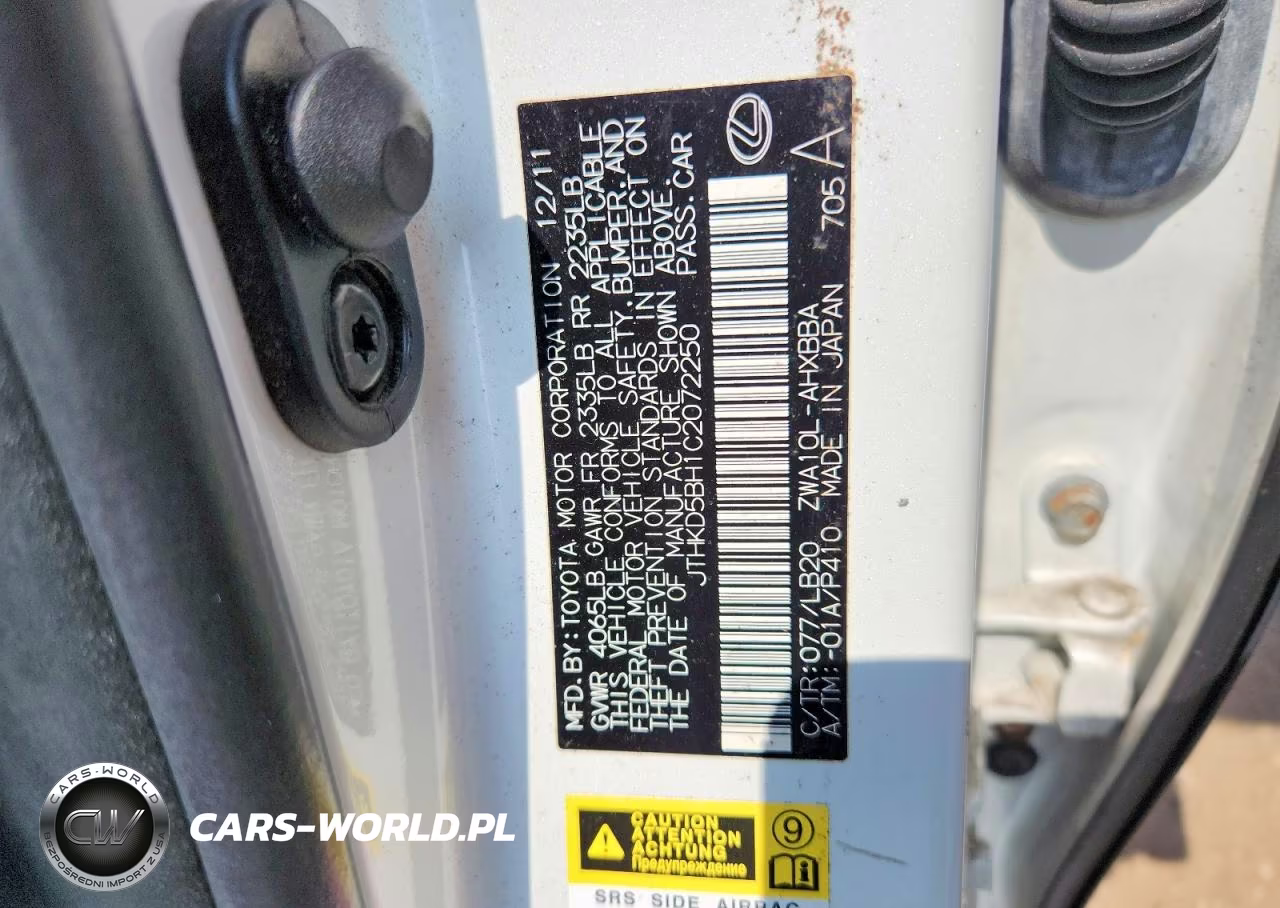 2012 Lexus Ct 200 VIN:JTHKD5BH1C2072250 - 13