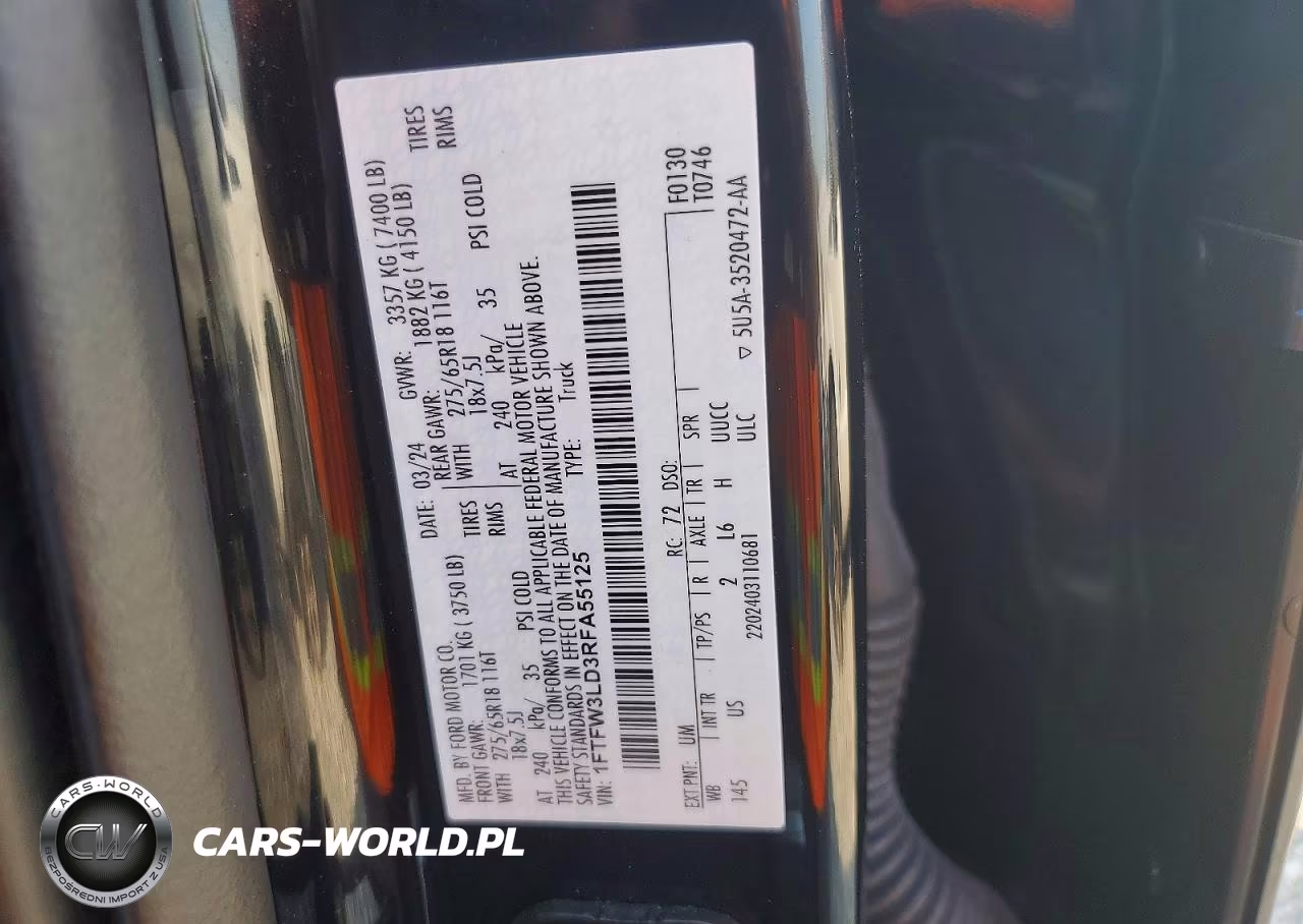 2024 Ford F150 Xlt VIN:1FTFW3LD3RFA55125 - 12