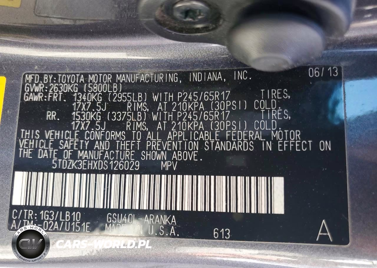 2013 Toyota Highlander VIN:5TDZK3EHXDS126029 - 12