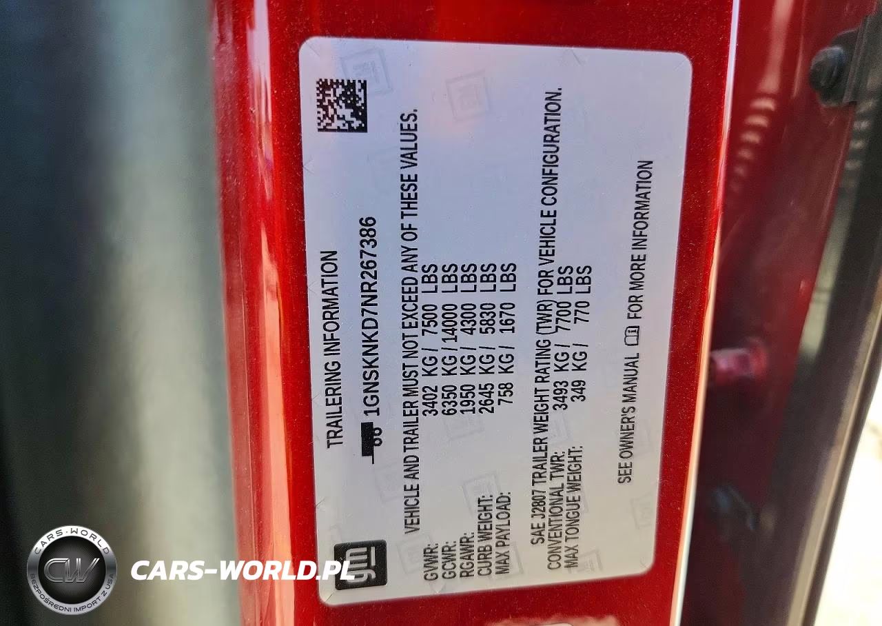 2022 Chevrolet Tahoe K1500 Lt VIN:1GNSKNKD7NR267386 - 12