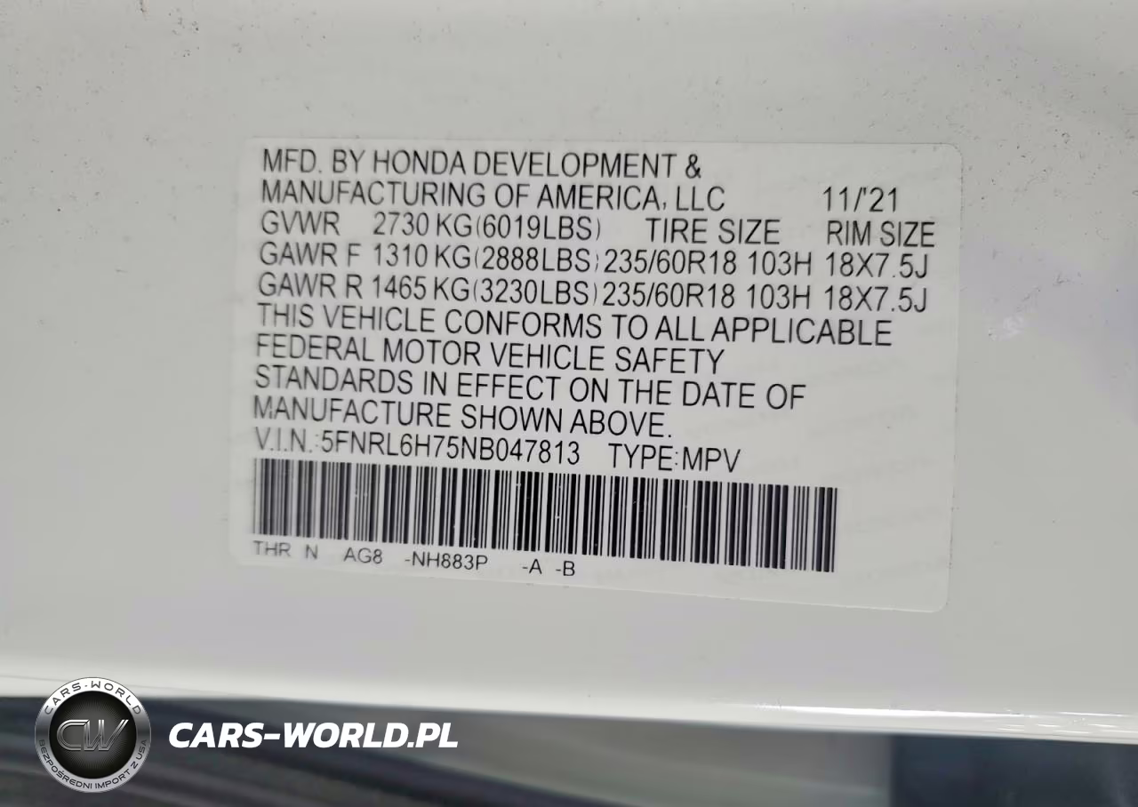 2022 Honda Odyssey Exl VIN:5FNRL6H75NB047813 - 13