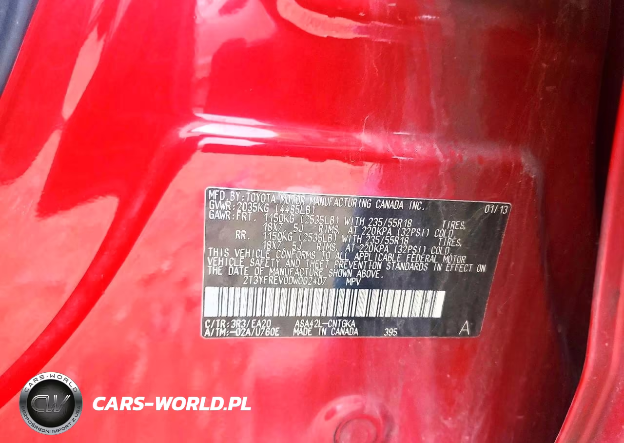 2013 Toyota Rav4 Limited VIN:2T3YFREV0DW002407 - 12