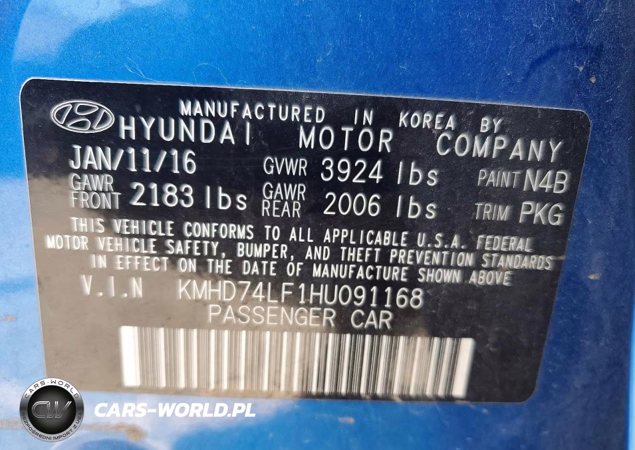 2017 Hyundai Elantra Se VIN:KMHD74LF1HU091168 - 12