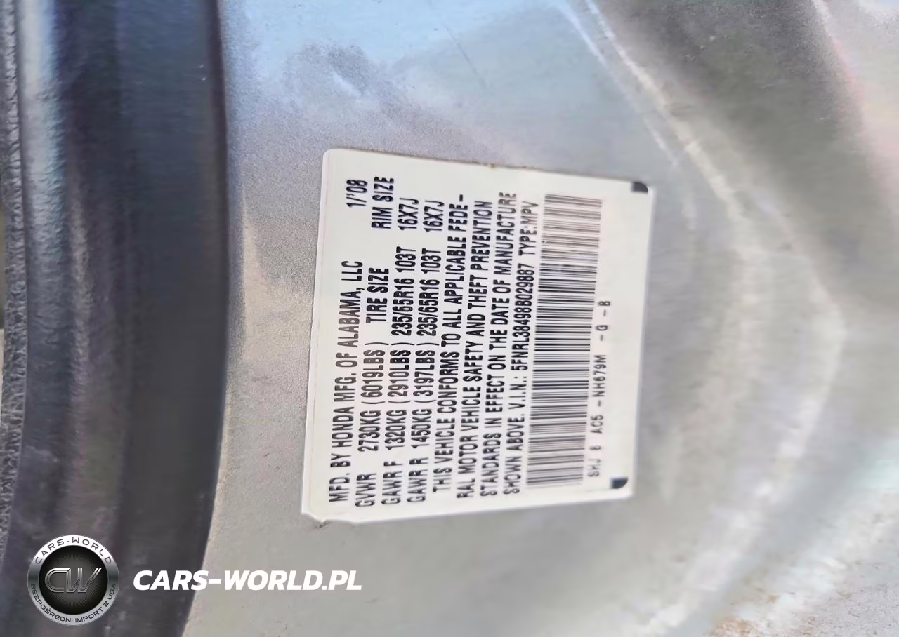 2008 Honda Odyssey Ex VIN:5FNRL38498B029887 - 13