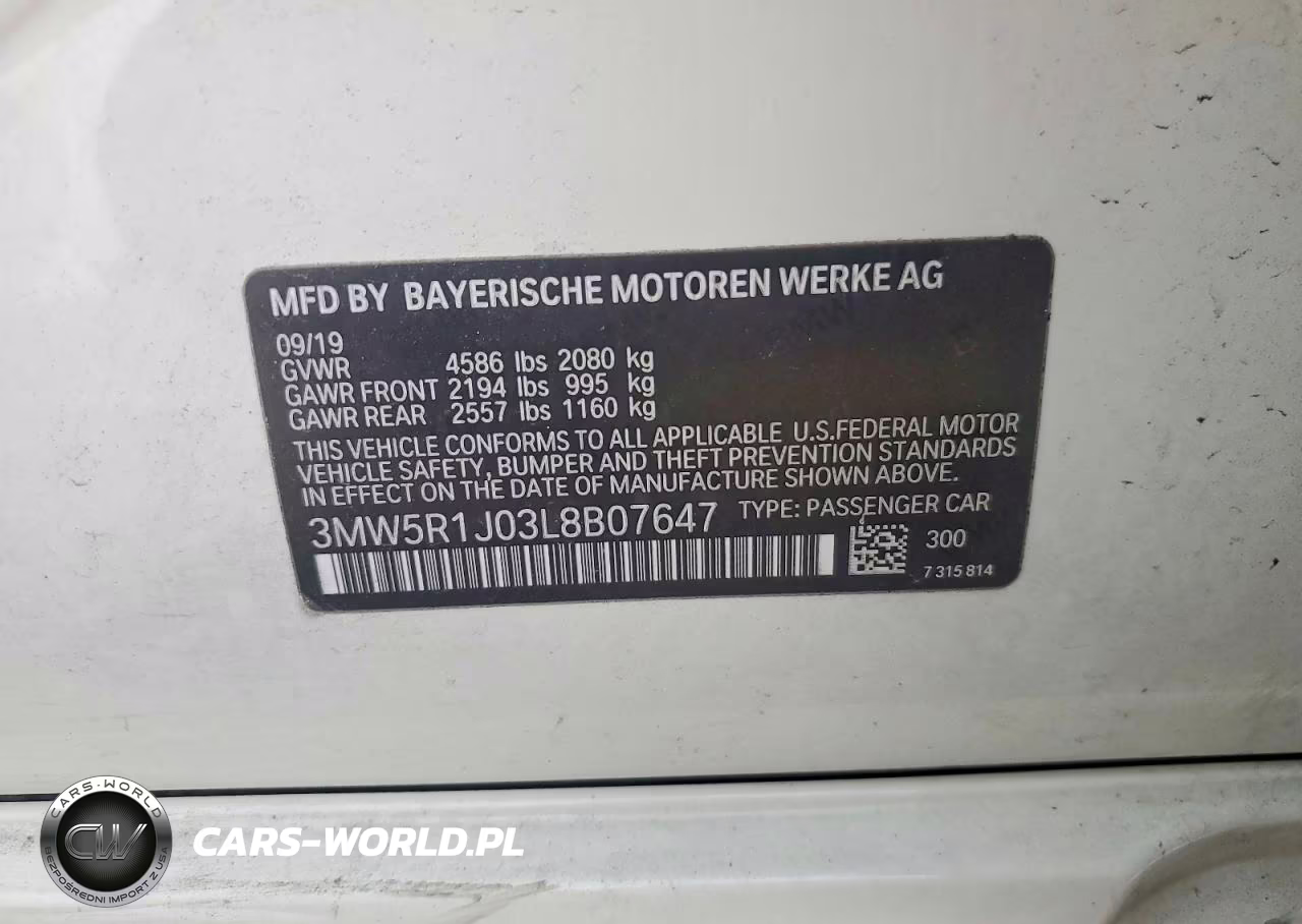 2020 BMW 330I 4D VIN:3MW5R1J03L8B07647 - 12