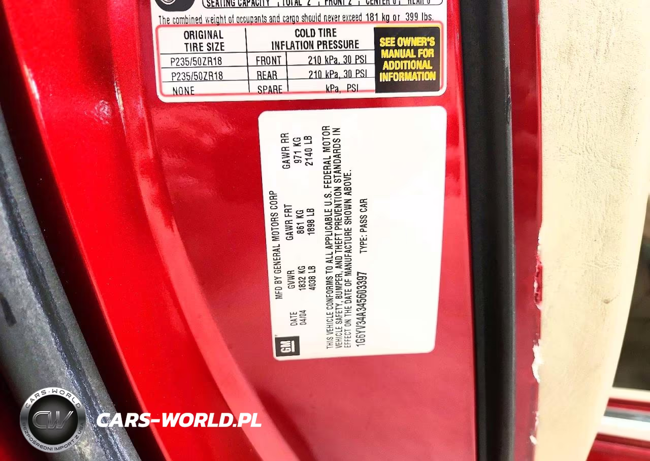 2004 Cadillac Xlr VIN:1G6YV34A345603397 - 12
